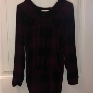 Dark red and black flannel